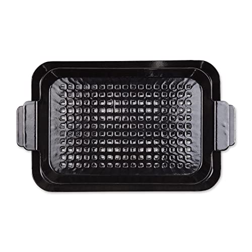 RSVP International Porcelain Coated Steel BBQ Grill Tray/Pan, Outdoor Barbeque Grilling Accessories for Cooking Fish & Vegetables, Dishwasher Safe, Small, 13x7.25/Medium, 16.75x10" - size: Small, 13x7.25"/Medium, 16.75x10"