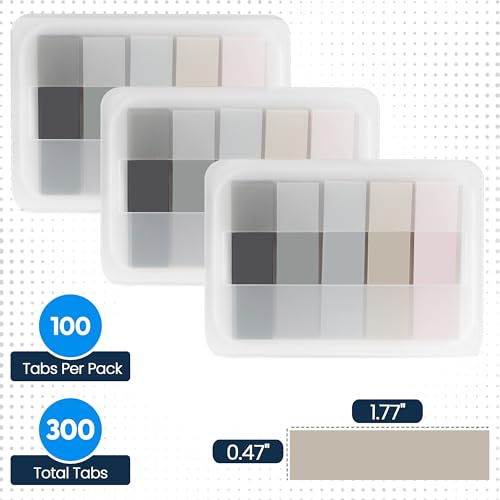 Essex Wares - 300 Pieces, 5 Morandi Colors, Transparent Sticky Notes Tabs - color: Morandi Colors