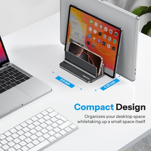 OMOTON 3-Slot Multiple Vertical Laptop Stand, Fits All MacBook, Black - color: Three Slots-Black