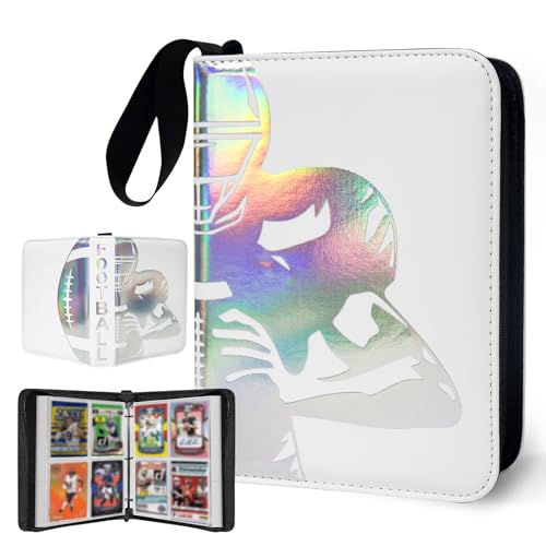 400 Pockets Football Card Binder, Laser Silver Hot Stamping Cover,RX33 - color: Dazzling Football-400