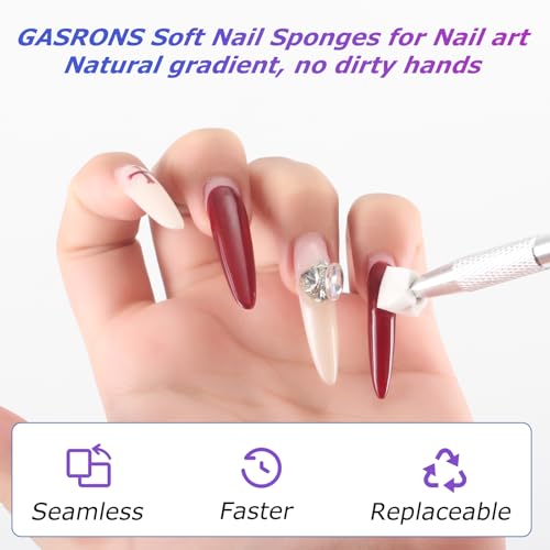 Soft Nail Sponges（400PCS）, Reusable Nail sponges,Nail DIY sponges, Nail Art sponges, Nail Brush Professional Accessories Manicure Salon Supplies - color: White-400Pcs