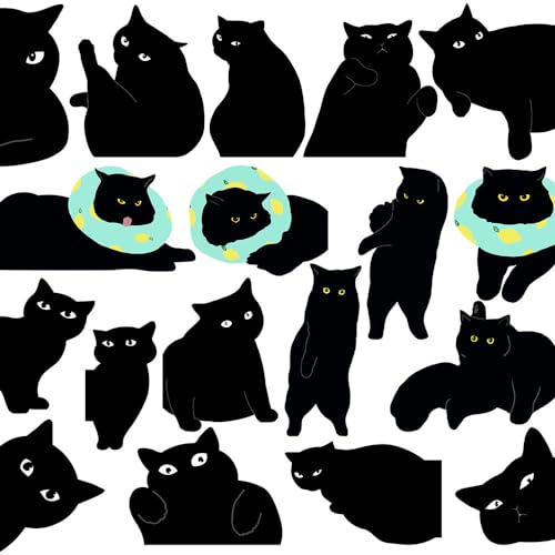 Yasest Magnetic Bookmarks-18 Pcs Bookmarks Black Cat Gifts for Book Lovers - style: ABC
