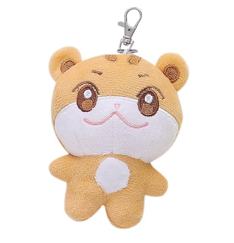 Cute Cartoon Animal Keychain Plush Doll Keyring Backpack Handbag Charm Pendant for Fans 10 CM - color: Orange-hj