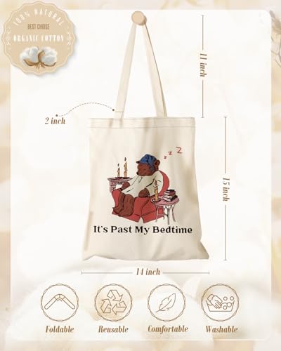 Miss Adola Canvas Tote Bag for Women with Inner Pocket - color: Sleep Bear