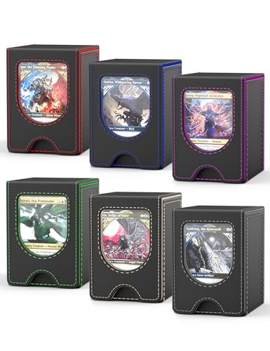 Card Deck Box for MTG Commander, fits 100+ Double-Sleeved Cards - color: A1-6 Colors