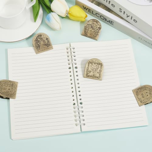 CRASPIRE Flowers Butterfly Journal Metal Clips Vintage Travelers Notebook Book Bill Binder Holder Alloy Antique Bronze Decorative Travelers for TN Travelers Art Reading Decoration Accessories - style: Flowers Butterfly
