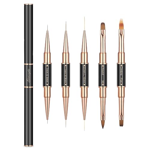 ETERCYCLE 5 Pcs Acrylic Nail Art Brushes Set for Gel Polish Design Tools