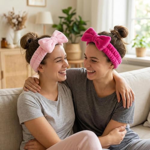 24 Pieces Spa Headband Facial Makeup Bow Hairband Women Face Wash