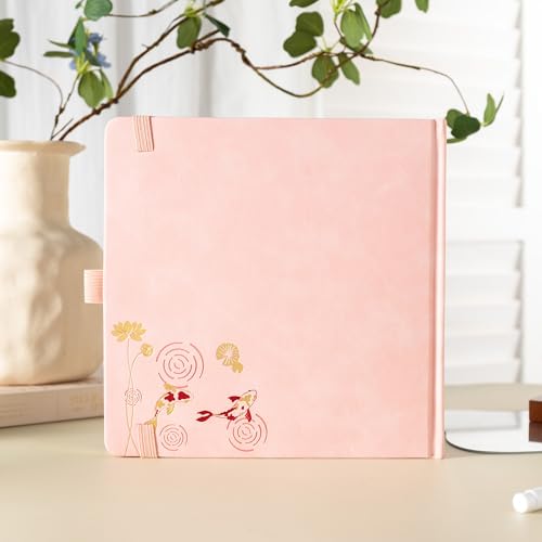 TIEFOSSI Dotted Square Journal Notebook 160 Pages for Women & Men(8 x 8) - color: Pink, size: Square-Dotted
