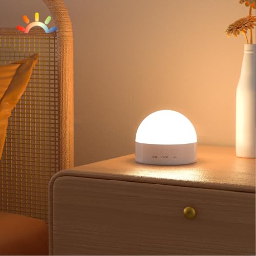 Kintion Portable Night Light, Rechargeable Dimmable 8 Color Lighting (1pcs) - color: White 1pcs