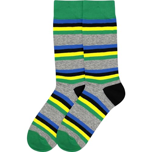 BambooMN Men's Cotton Colorful Design Fashion Novelty Dress Socks - color: Color 3 - 2 Pairs, size: 5-9