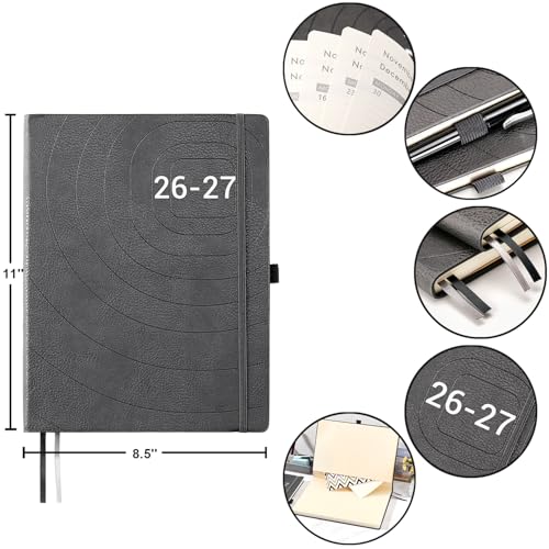 2026-2027 Planner - Weekly & Monthly Planner 2026-2027, 8.5" x 11" - style: Grey, 8.5" x 11"| 26-27