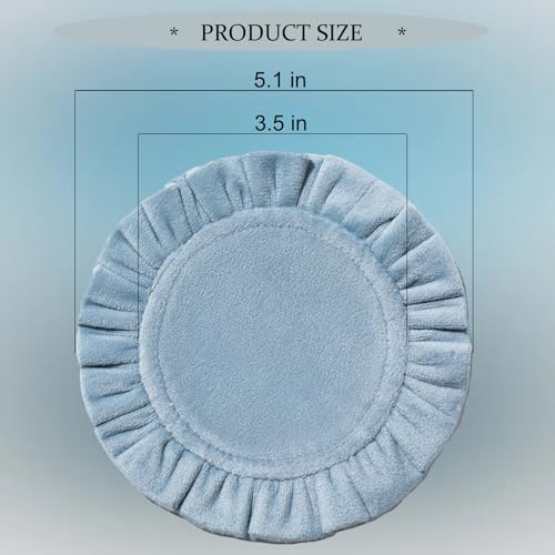 5 Inch Round Ruffle Velvet Coaster, Tabletop Protection, Coffee Table & Bar Decoration, Drink Coasters Suitable for Home Dining Tables & Kitchen Accessories Set of 4, Blue Grey - color: Blue Grey