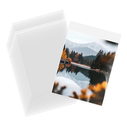 AUEAR 9x11 Clear Plastic Sleeve Storage Bags for 8.5x11 Art Print,100 Pack - size: 8.5 x 11 inches