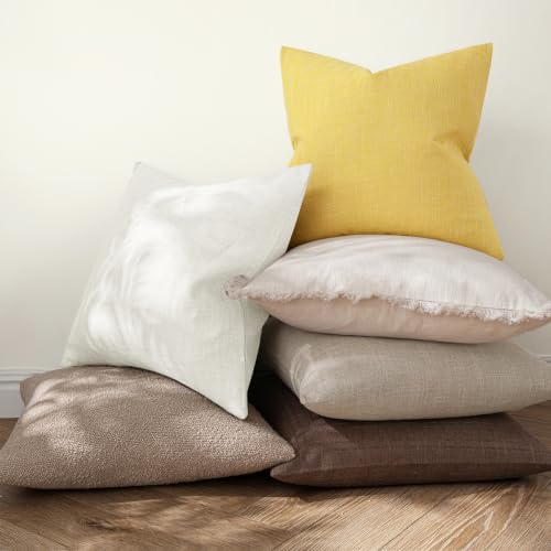 MIULEE Pack of 2 Decorative Linen Burlap Pillow Covers Farmhouse Boho Accent Pillowcases Modern Home Decor for Couch Sofa Bedroom Living Room 18x18 Inch Gray White - color: Gray White, size: 18" x 18" (Pack of 2)