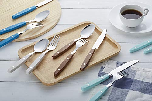 ANNOVA Silverware Set, Retro/Rivet Colorful Stainless Steel Tableware Kitchen Flatware Set Utensils, Includes Dinner Knives, Forks, Spoons, Salad Forks & Dessert Spoons (Blue, 20 Pieces) - color: Sapphire Blue