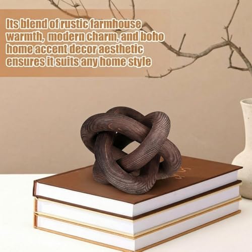 Yalikop 3 Link Wood Knot Decor Rustic Table Shelf Accents, Black Walnut - color: Black Walnut