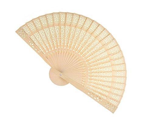 Sandalwood Hand Fans Set of 50 Folding Wedding Favor Gifts abanicos - color: Generic-50pcs