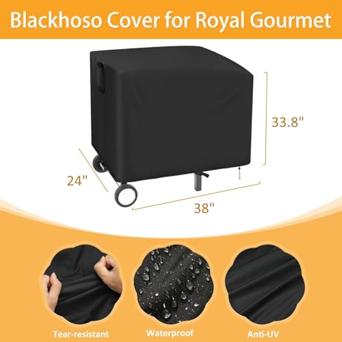 Flat Top Grill Cover for Royal Gourmet 2 Burner Griddle GB2000 - size: GB2000