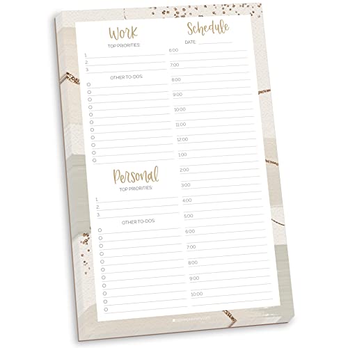 bloom daily planners Timed Work & Personal To Do List Planning Pad - ADHD Friendly Undated Tear-Off Hourly Checklist Notepad Appointment Organizer - 6" x 9" - Brushed Beige - color: 6" x 9" Timed Work & Personal To Do Pad - Brushed Beige