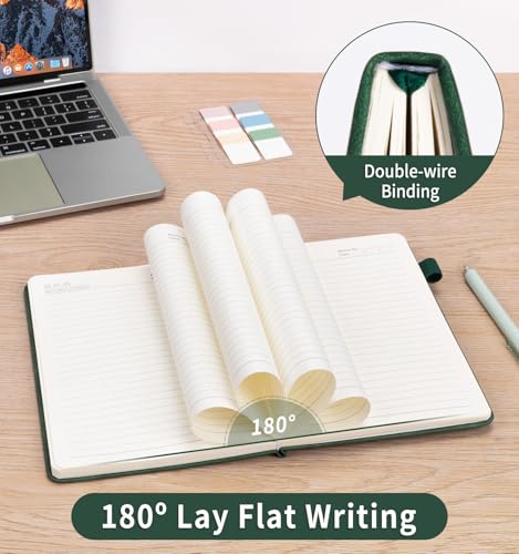 6 Pack Lined Journal Notebook for Women Men, A5 Hardcover Leather Journals - color: A-Tree-AGreen, size: 6 Pack-A5（5.8"×8.3"）