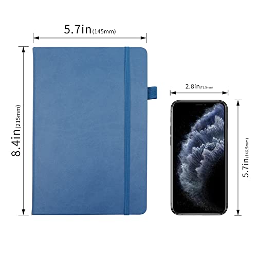 Lined Journal Notebooks with Pen Loop, Hardcover Notebook Journal for Work, 100Gsm Premium Thick Paper with Inner Pocket, Medium 5.7"x8.4", （Green-Blue, Ruled） - color: Green-blue, size: 1 Pack
