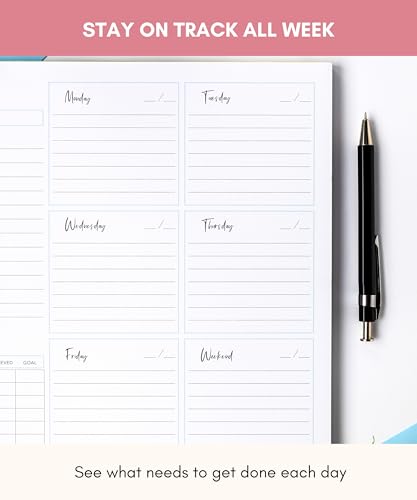 Lamare Weekly Planner Notepad – Premium Undated Weekly To Do List Notepad - color: Blue