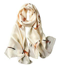 ANDANTINO 100% Silk Long Scarf-Women Large Oblong Shawls with Gift Packed - color: Off-white Calla