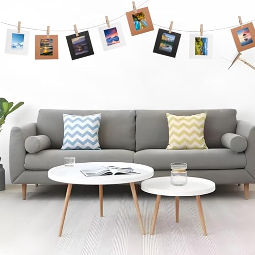 30Pcs 3x3Inch 3colors Paper Photo Frames with String & Clips - color: 3 colors, size: 3x3inch