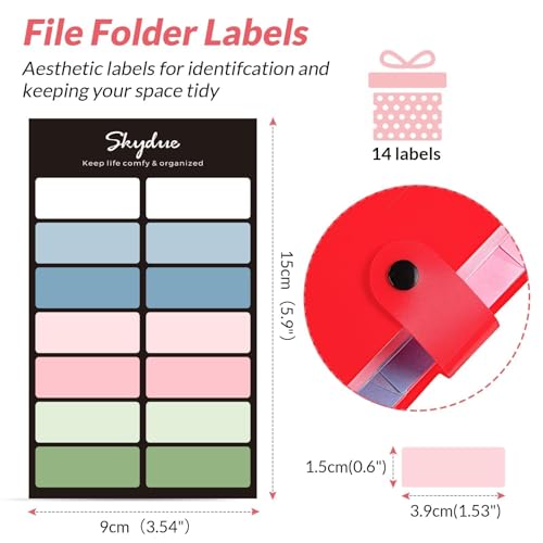 SKYDUE 8 Pockets Expanding File Organizer, Expandable File Folders with Pockets, Portable Document Paper Organizer, A4 Letter Size Filing Folder, Snap Closure, Red - color: Red-cm