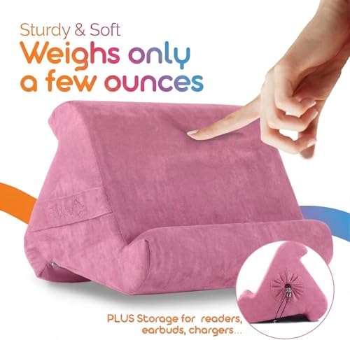 Flippy Original Tablet Pillow Stand & iPad Holder, Gift for Book Lovers & Readers, Multi-Angle Stand with Storage for Lap, Desk & Bed, Compatible with Kindle, Fire, iPad & Samsung, Pinkarama 4.0 - color: Pinkarama 4.0