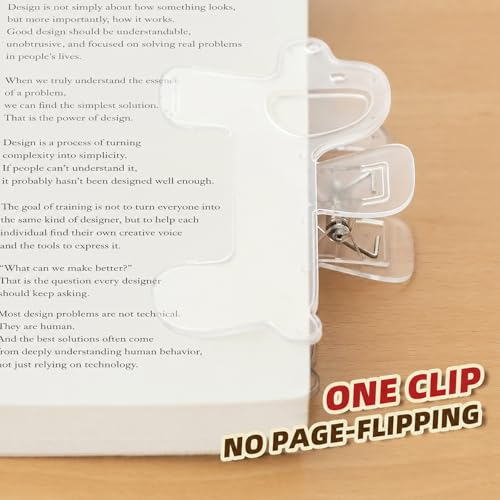 Book Clip to Hold Book Open,Sturdy Non-Slip Page Holder Clips for Reading - color: 2 Transparent