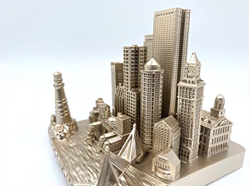 ZIZO Modern The World Landmarks Model Buildings City Skyline Statue for Home Decor for Boy Friends Gold 4" (Boston) - color: Boston