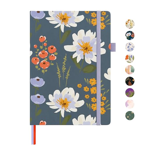 &And Per Se Lined Hardcover Notebook – A5 5.7"x8" College Ruled, 160 Pages, 100gsm Thick Paper – Aesthetic Journal for Women, Gift-Ready Planner, Everyday Writing Notebook (Garden Flowers) - color: g.Garden Flowers, style: Lined with Pattern
