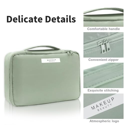 Queboom Travel Makeup Bag Cosmetic Bag Toiletry Bag for Women & Men - color: Green-3pcs