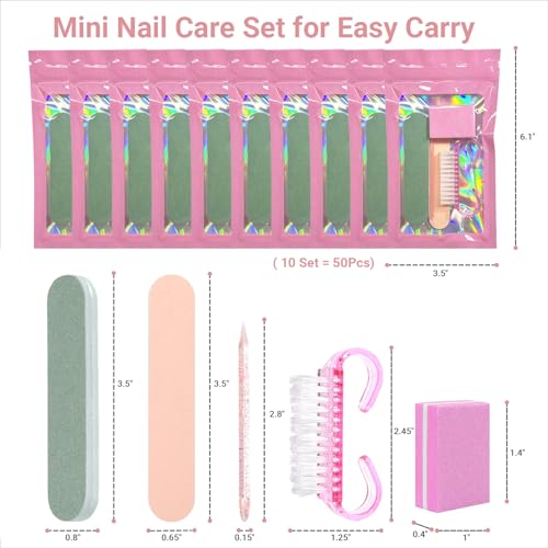 10 Sets Disposable Nail Care Set, Basics 5-in-1 Manicure Kit