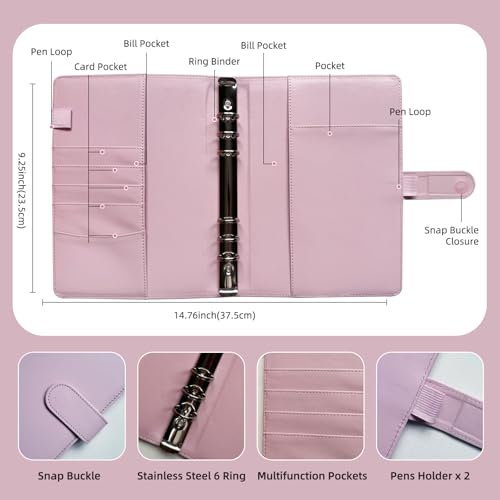 A5 Kpop Photocard Binder, 6 Ring Binder Collector’s Album with 240 Card Slots, PU Leather Binder Cover for Organizing K-Pop, Trading Cards, Game Cards & Memorabilia (Light Pink) - color: Light Pink
