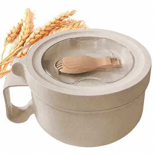 Microwave Soup Mugs with Lids,28.7oz Microwave Ramen Bowl with Lid,Improved Easy-Grip Design for On-the-Go - Holds Soup, Rice, Cereal & More - BPA-Free(Beige) - color: Beige