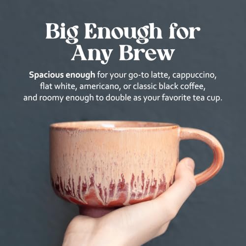 NOVA CERAMICS Pottery Style Coffee Mug - 16 oz Ceramic Mug - Jupiter - color: Jupiter
