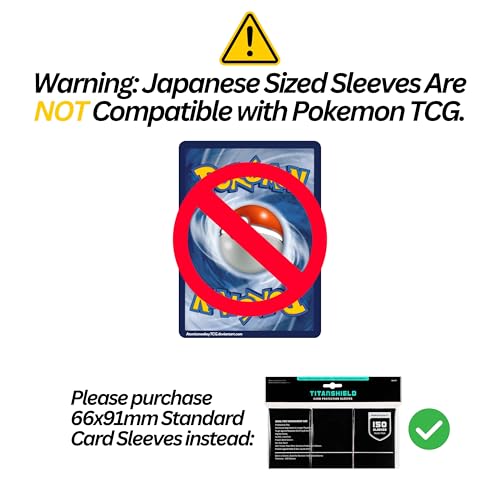 TitanShield Small Japanese Card Sleeves, Black (150 Sleeves) - Fits YuGiOh - color: Black