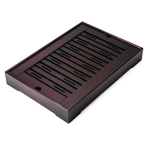 Gongfu Tea Tray, Bamboo Tea Tray,Gongfu Tea Table Tray with Reservoir -XL - size: 15.6" x 10.9" x 2"