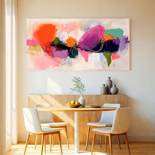 Modern Colorful Graffiti Abstract Wall Art For Living Room 24"X 48" - color: LAI-11C, size: 48"L x 24"W