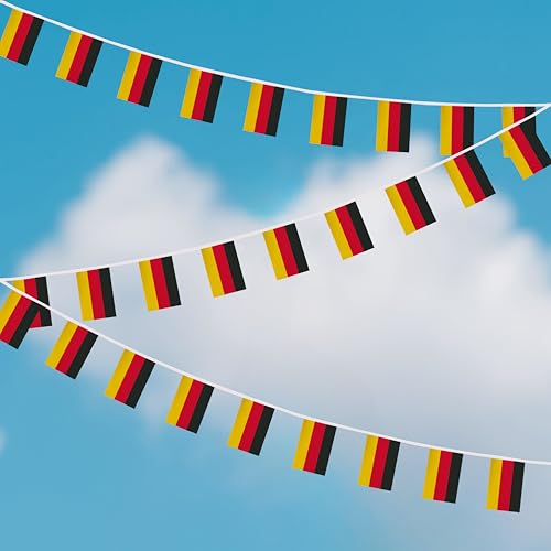 100 Feet Germany String Flag, 76 Pcs German Banner Flag, Small Mini World Banner Flags for Sports Events, Bars Decorations, School Festivals, Party Decorations, Celebrations (Germany) - color: Germany