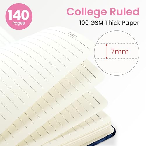 ZOTIA Lined Spiral Journal for Women, A5 Pretty Hardcover Notebook for Work, School & Office Writing, Aesthetic Writing Journal College Ruled, 140 Pages, 5.8" x 8.3", Pink Vortex - color: I-Pink Vortex