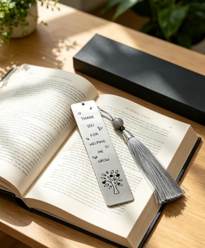Metal Teacher Bookmarks with Tassels, Teacher Appreciation Gifts - color: B