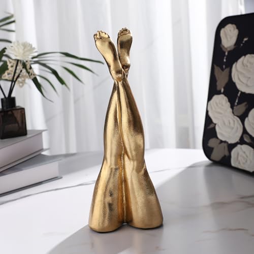 Golden Legs Sculpture Resin Statues Home Decor (Straight Leg) - color: Straight Leg
