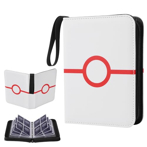 4 Pocket Trading Card Binder, Portable Card Collection for Standard Cards - color: B White, size: 4-Pocket