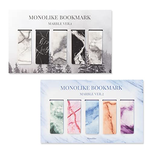 Monolike Magnetic Bookmarks Marble ver.1 + ver.2, 10 Pieces - color: Marble Ver.1 + Ver.2
