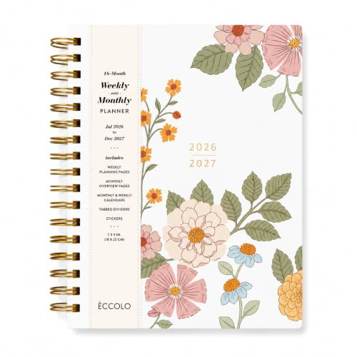 WORLD TRAVELER Academic Planner School Organizer Jul 2026-Dec 2027, 7"x9" - color: Multi Garden