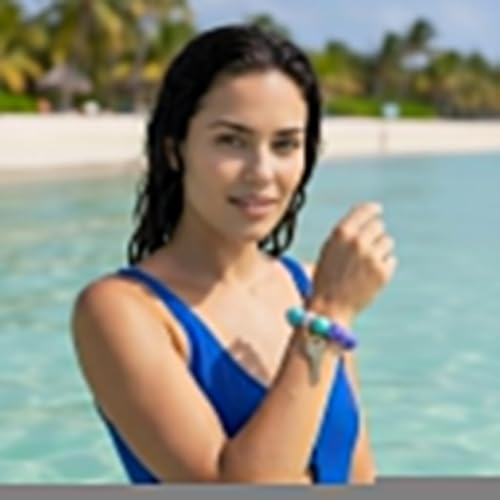 BIHRTC Key Ring Bracelet Car Keychain Holder Wristlet Silicone Women Beaded Bangle Chains - color: Purple Wavy